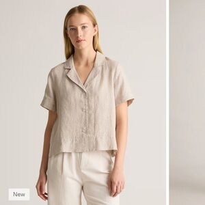 Quince 100% European Linen Short Sleeve Shirt Flax Sz XS